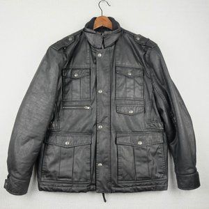 Cripple Creek Chore Coat Mens Large Black Bomber Jacket Ranchwear Outdoor